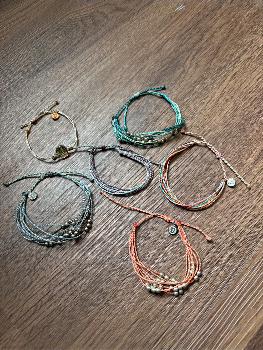Set of 6 Pura Vida friendship bracelets